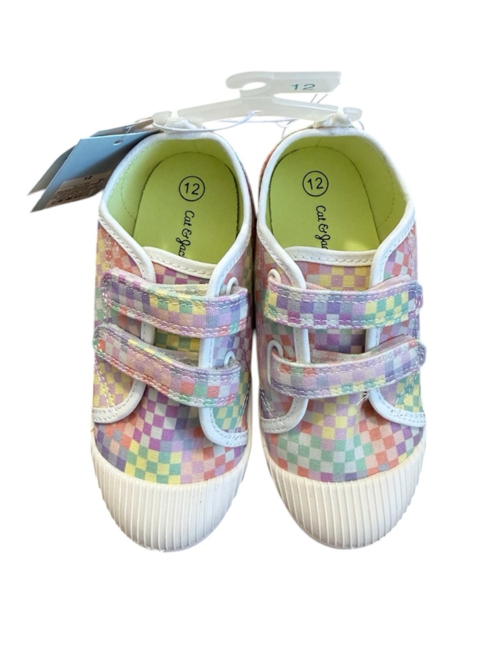 Cat & Jack Pastel Check Toddler Sneakers - size 12